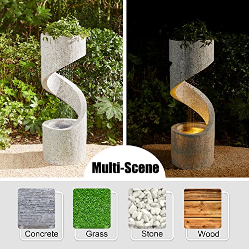 Outdoor Water Fountain with LED Light