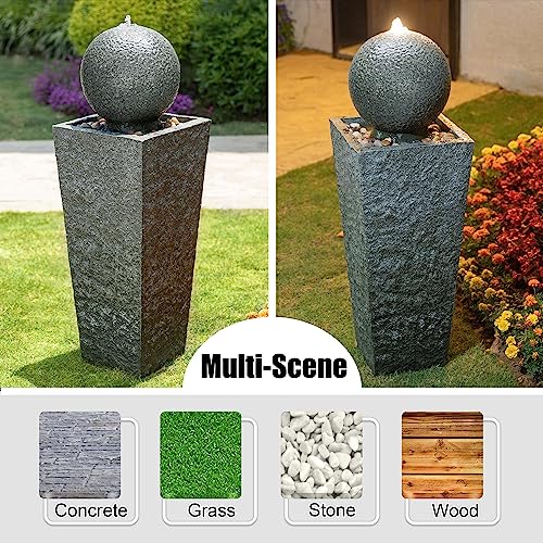 Outdoor Water Fountain with LED Light