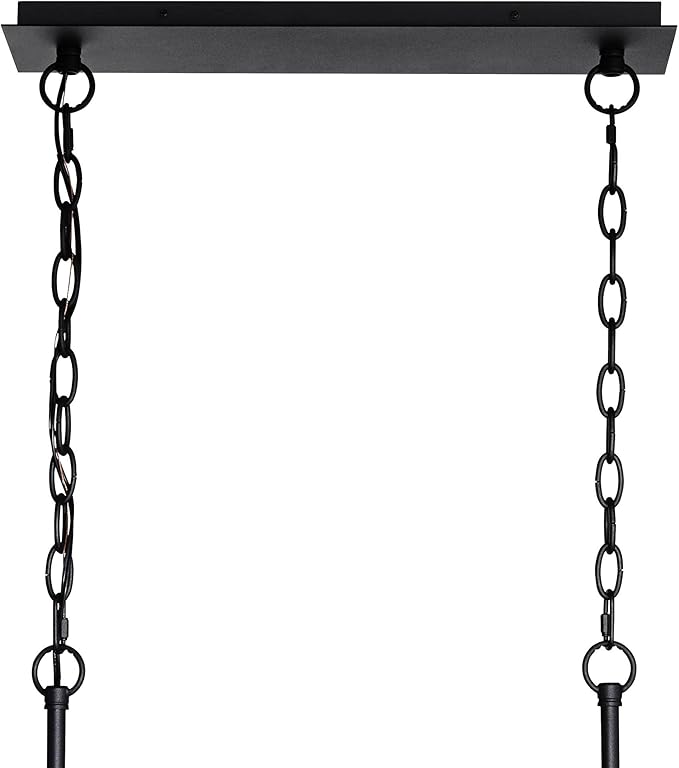 Possini Euro Design Carrine Black Painted Gold Linear Pendant Chandelier 38 1/2" Wide Modern Clear Crystal 8-Light Fixture Dining Room House Foyer Entryway Bedroom Kitchen Island Hallway Ceilings - Aura Lighting