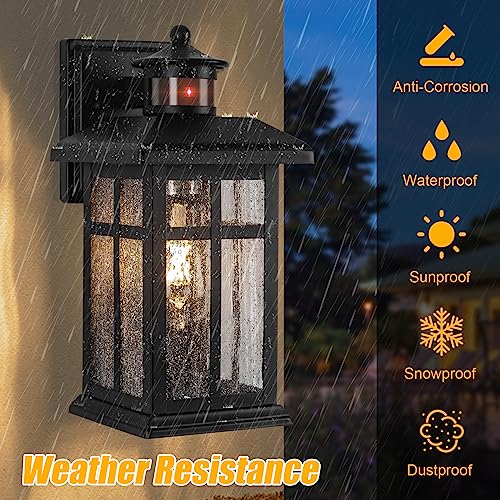 Motion Sensor Outdoor Wall Lights 2 Packs Dusk to Dawn Outdoor Lighting (2 Count)