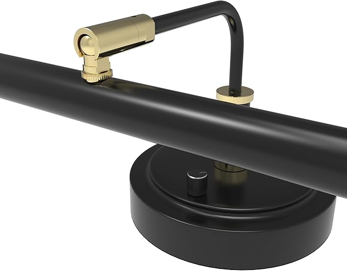 Cocoweb Adjustable LED Upright Piano Desk Lamp in Black with Brass Accents - PLED101D - Aura Lighting