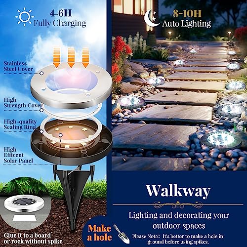 Solar Ground Lights Outdoor (12 Count)