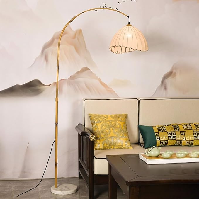 Floor Lamp Wabi-sabi Style Floor Lamp Living Room Study Tea Room B&B Retro Zen Bedroom Bedside Creative Chinese Table Lamp Floor Lamps for Living Room
