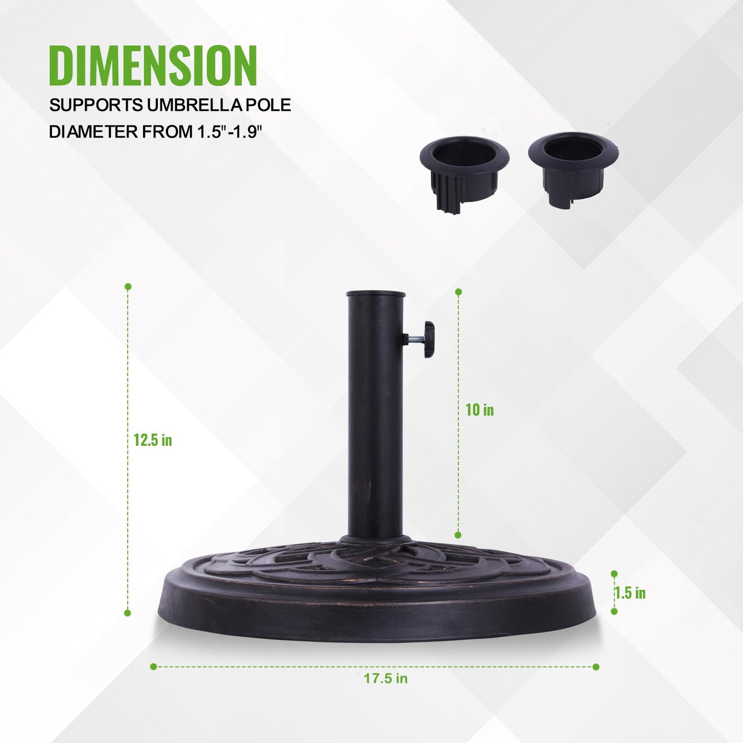 Backyard Expressions 26.5 lb Round Heavy Duty Patio Umbrella Base