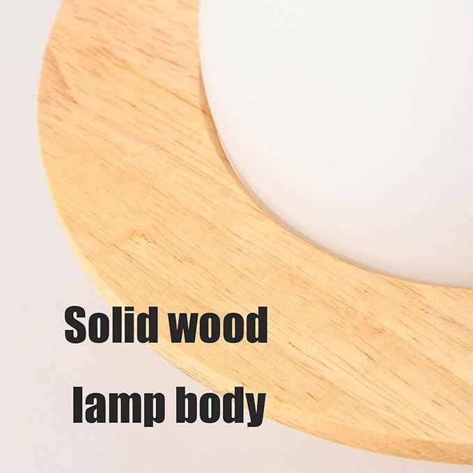 Modern Nordic Ceiling Light, Creative Planet Ceiling Lamp, 3-Color Dimming Saturn Ball Solid Wood Flush Mount Lighting Fixture, Close to Ceiling Lamp, for Nursery Bedroom Hallway