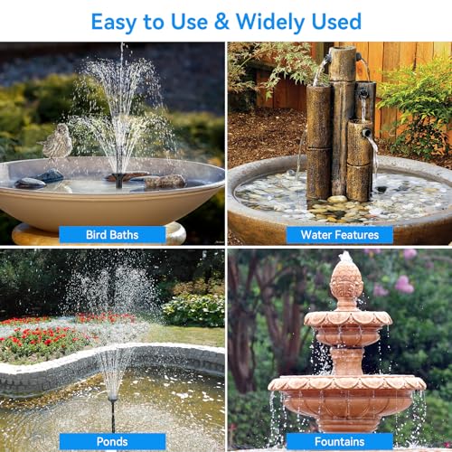 Solar Fountain Pump with 3600mAh Battery Backup
