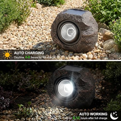Solar Rock Lights Outdoor (2 Count)