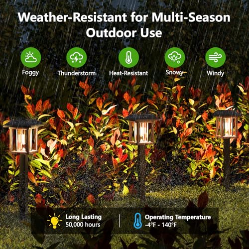 Solar Pathway Lights Outdoor 4 Pack (4 Count)