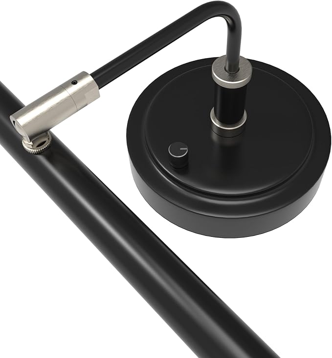 Cocoweb 19" Black with Brass Accents LED Directional Piano Desk Lamp - PLED101D (Satin Nickel) - Aura Lighting