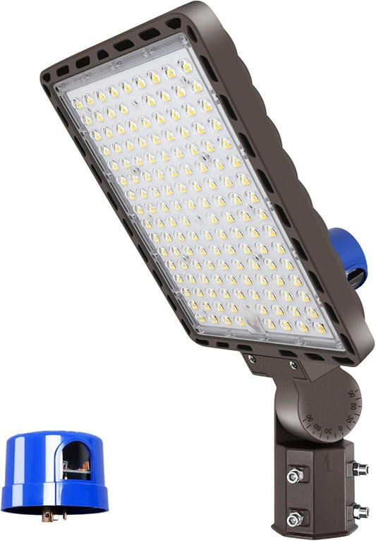 ledmo 350W LED Parking Lot Light Dusk to Dawn Outdoor LED Parking Lot Light 52500LM with Pole Super Bright IP65 Waterproof Street Security Commercial Pole Lighting for Area,Farm,Yard,Warehouse