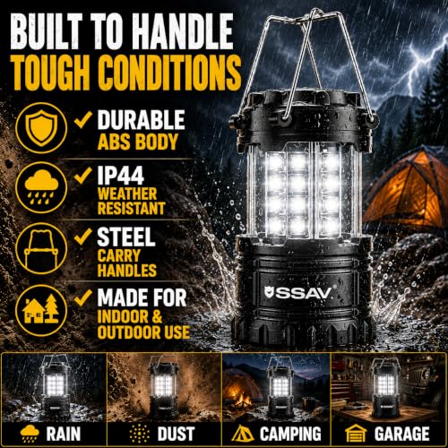 2 Pack Battery Powered LED Lanterns with Batteries for Each Lantern (2 Count)