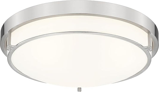 16 inch Close to Ceiling Light Fixtures, Brushed Nickel Farmhouse Ceiling Light with 3 Light for Laundry Kitchen Bedroom Bathroom, CL4822-3W-BN - Aura Lighting