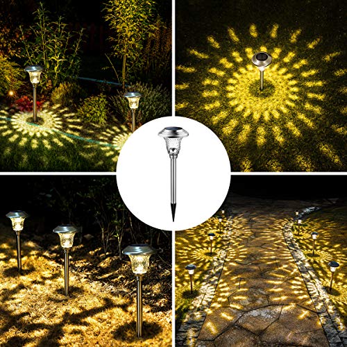 Metal & Glass Solar Lights Outdoor (8 Count)