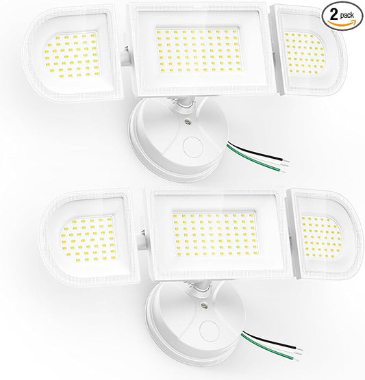 150W Flood Lights Outdoor Waterproof IP65, Exterior LED Floodlights with 3 Adjustable Heads, 15000LM Super Bright Security Lights Fixture, Outside Lights for House, Backyard 2 Pack