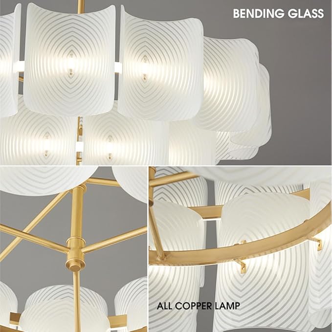 LED Wabi-sabi Style Living Room, Light Luxury Full Copper Decorative Bedroom Study Sample Lamps and Lanterns,Double,90cm (Double 90cm)