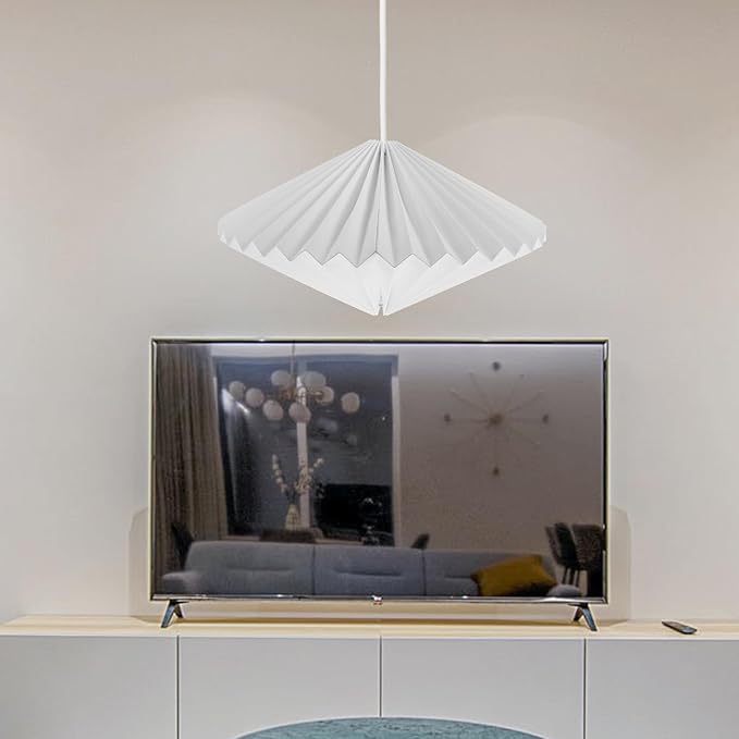 Modern Origami Folding Lantern Lampshade Premium Lamp Accessory Decorative Hanging Light Cover for Diffuse Warm Ambient Lighting