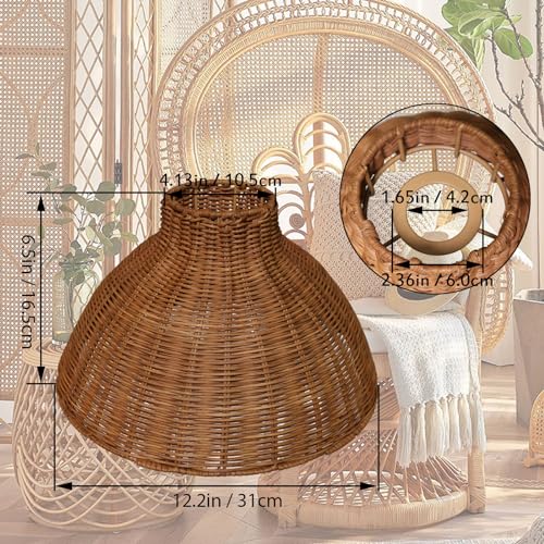 Rattan woven Pendant Lights Shade Rattan Hanging Lamp Shades for Pendant