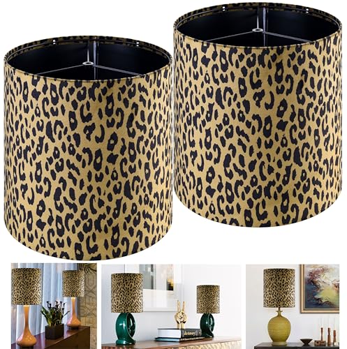 Small Yellow Leopard Lamp Shades Set of 2 (2 Count)