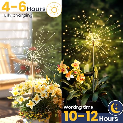 4 Pack Solar Firework Lights Outdoor (4 Count)