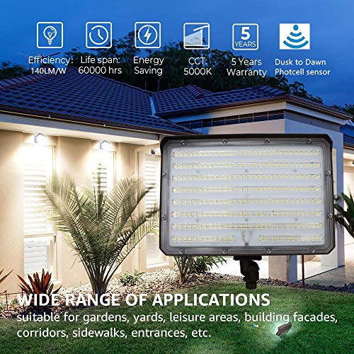 Dusk to Dawn 150W Outdoor LED Flood Light with 1 (2 Count)