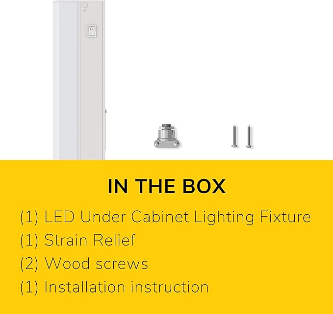 Inlight 12-inch Hardwired Only LED Under Cabinet Lighting, Daylight White(5000k), Dimmable, Matte White Finished, ETL Listed, IN-0201-11-WH-50