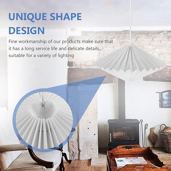 Modern Origami Folding Lantern Lampshade Premium Lamp Accessory Decorative Hanging Light Cover for Diffuse Warm Ambient Lighting