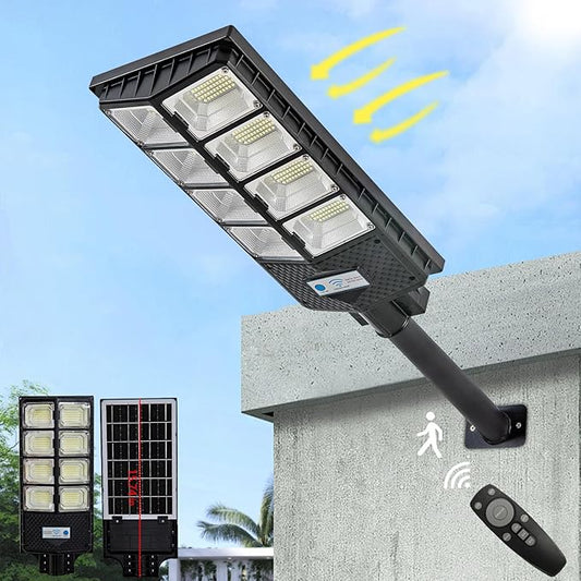 Viruhaka Solar Outdoor Lights,448LEDs Street Lights with 20000LM Hight Brightness, IP66 Waterproof Security Flood Light, Dusk to Dawn Solar Street Lights,for Exterior Wall, Patio, Yard, Deck, Garden