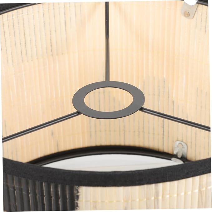 ARTIBETTER Bamboo Lamp Shade Vintage Drum Lampshade Chandelier Lamp Covers Replacement Light Accessory for Pendant Floor Light Home Lighting Accessories