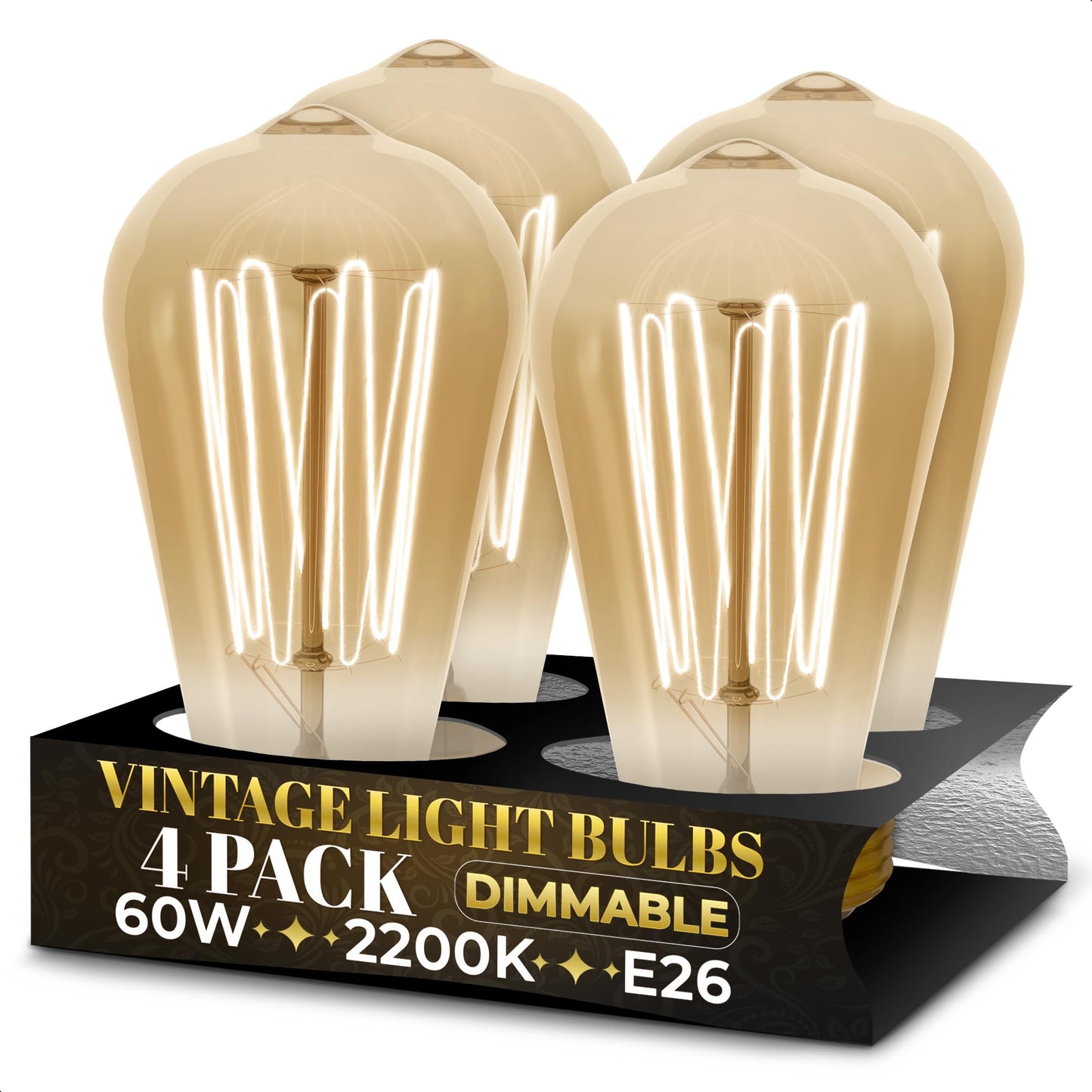 4 Pack Vintage Edison Bulbs (4 Count)