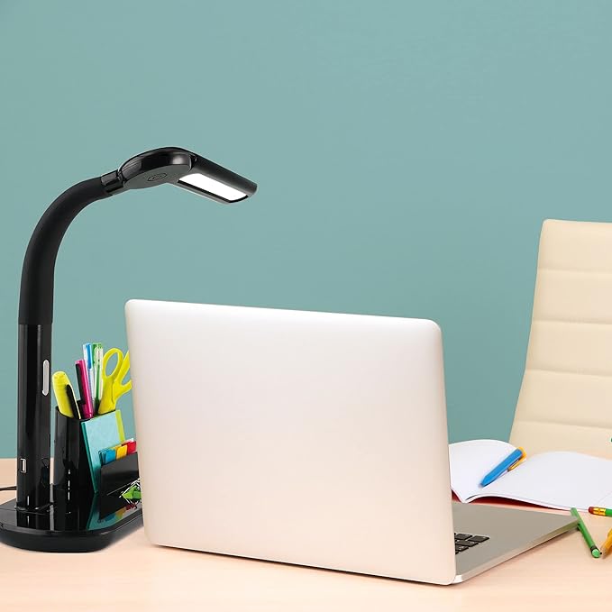 Ottlite LED Pivoting Bankers Lamp with USB Charging Port