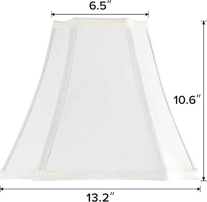 GO&SO Square Octagonal Lamp Shades for Table Lamps and Floor Lamps Replacement, 6.5x13.2x10.6", Cream-Yellow Lampshade for Bedroom Lamps Living Room.Handcrafted, Easy Assembly Required (Set of 2)