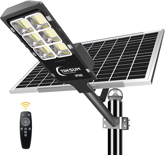 Solar Led Street Lights Outdoor,800w Solar Flood Light Fixture High Lumens Dusk to Dawn Security Stadium Lighting Waterproof Pole Light with Motion Sensor for Parking Lot,Garden,Yard, Court