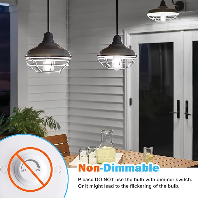 10-Pack Vintage Edison Bulbs 60W Equivalent, 850LM 6W LED Light Bulb Daylight White 5000K, ST58 Filament Lighting E26 Base, Non-Dimmable - Aura Lighting