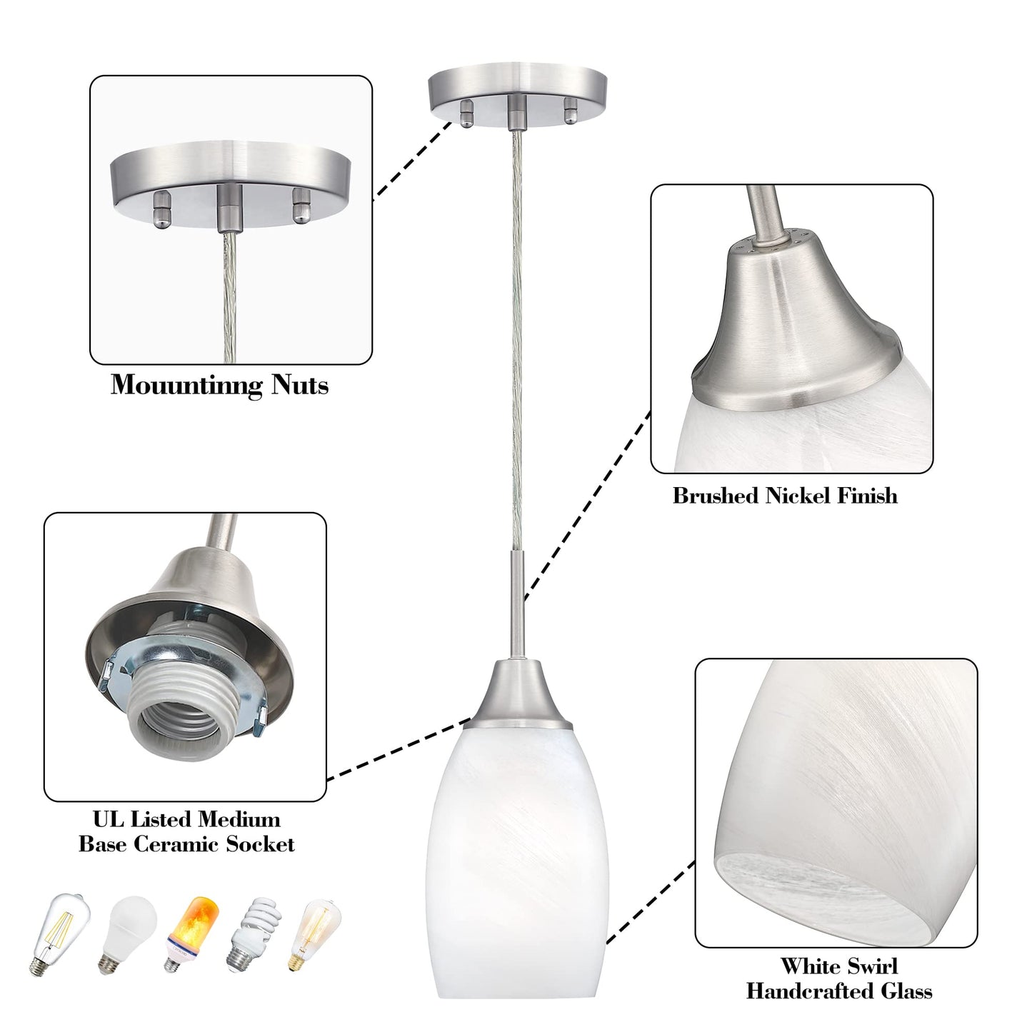 Mini Glass Pendant Light