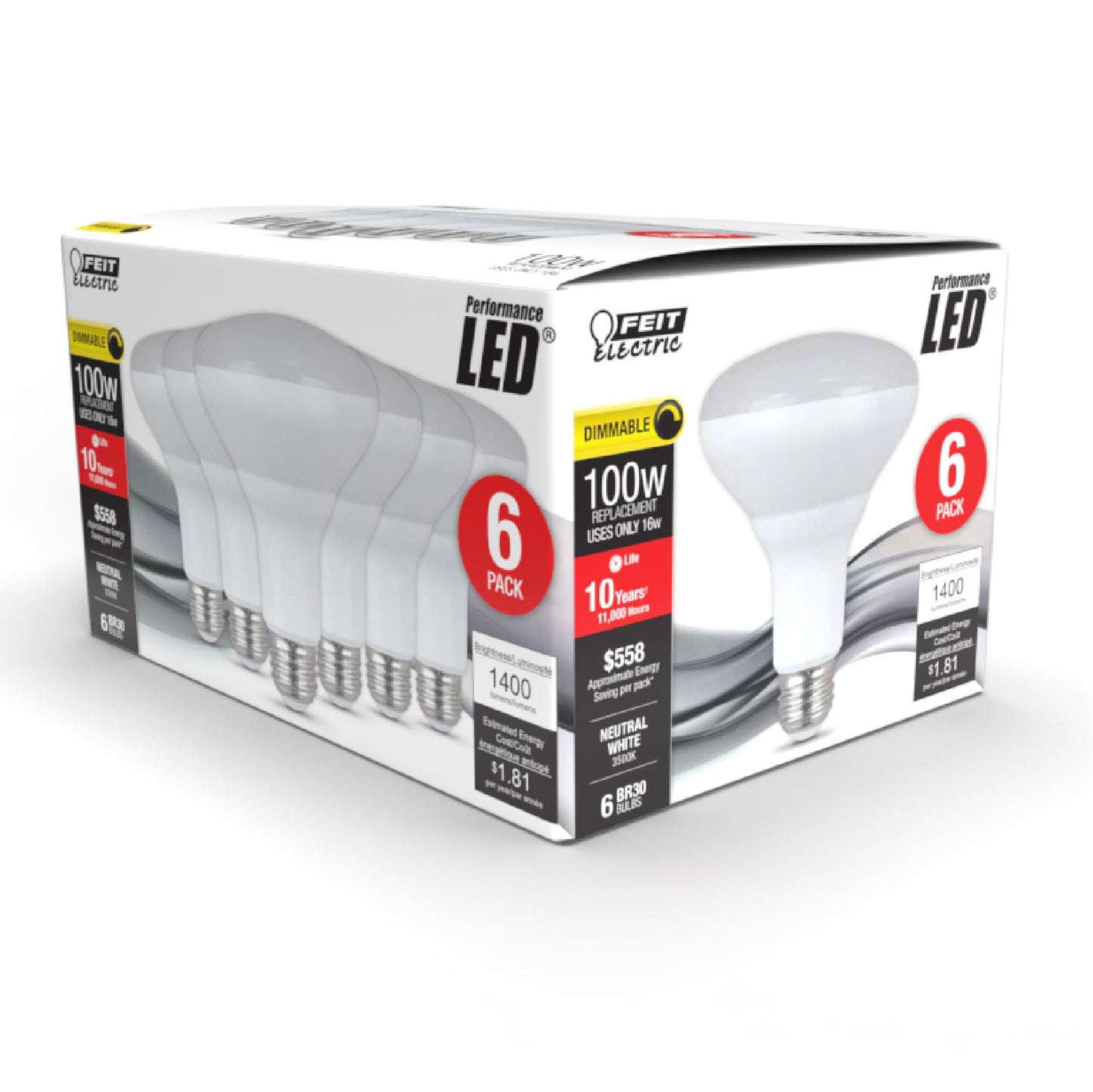 BR30 LED Light Bulbs (6 Count)
