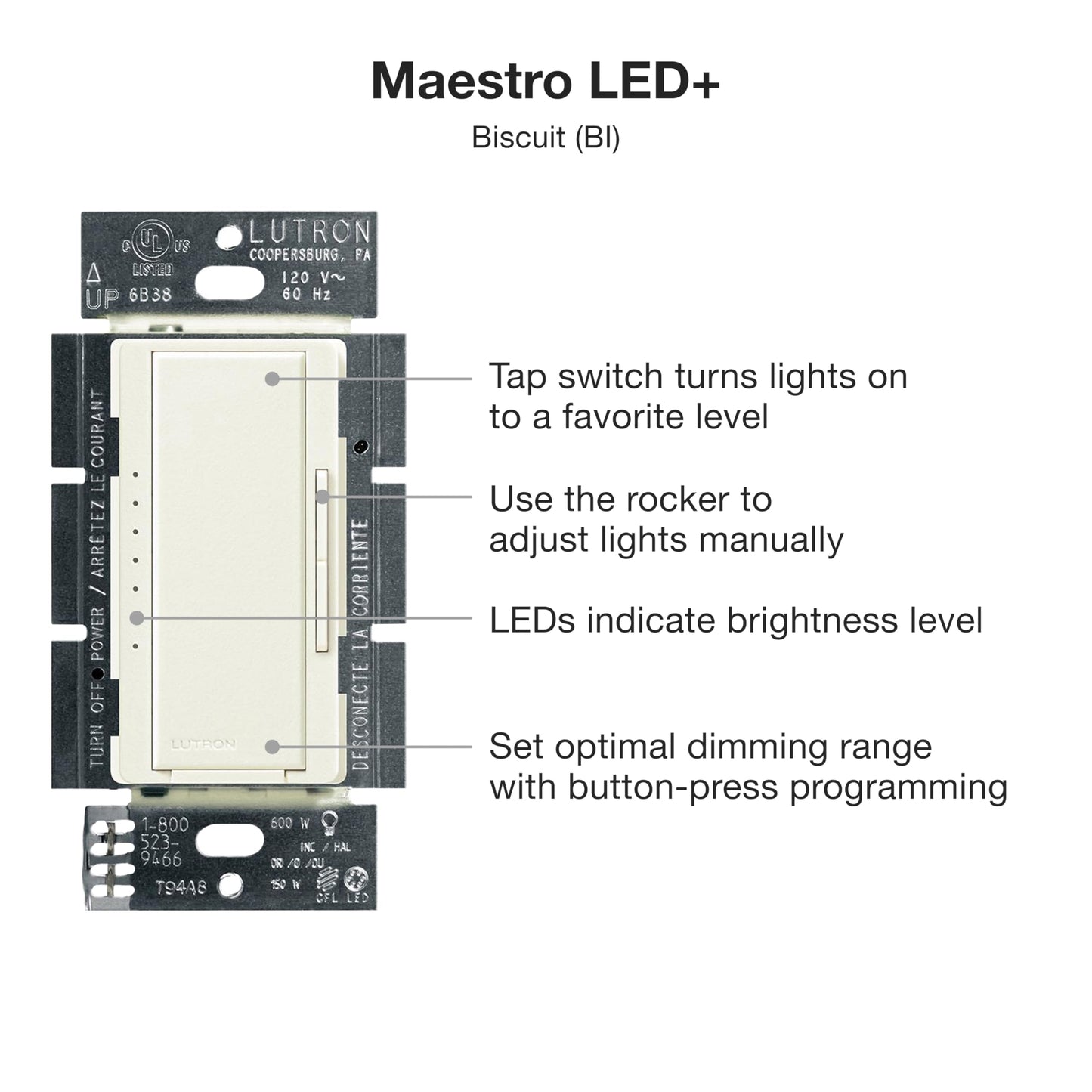 Maestro LED+ Dimmer Switch