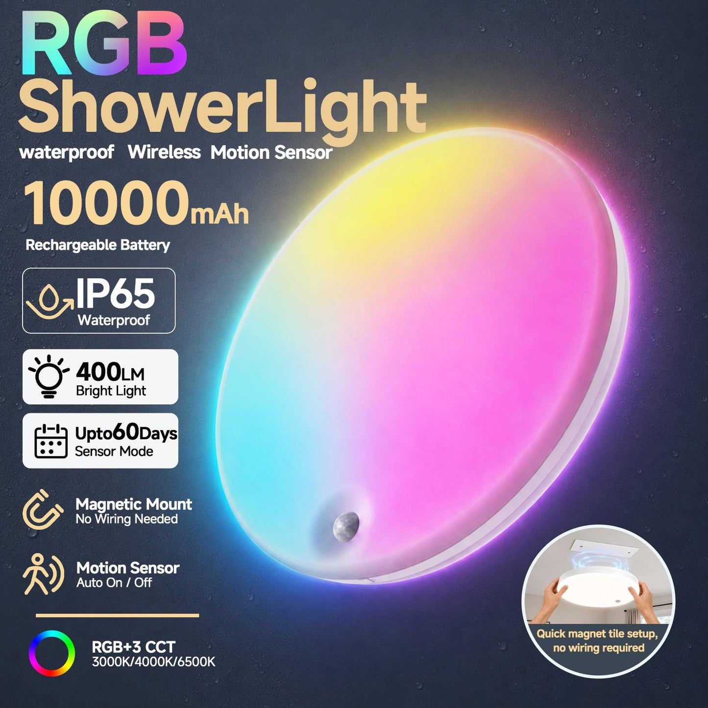 IP65 Waterproof Shower Light