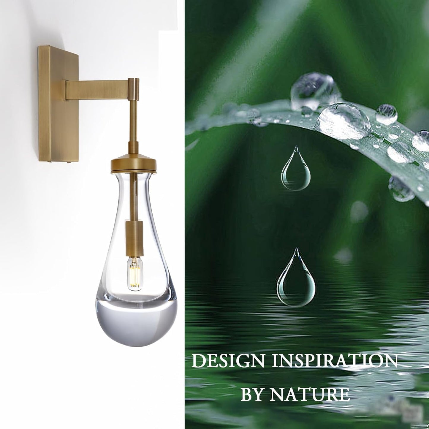 Raindrop Brass Wall Sconces Set of 2 (2 Count)