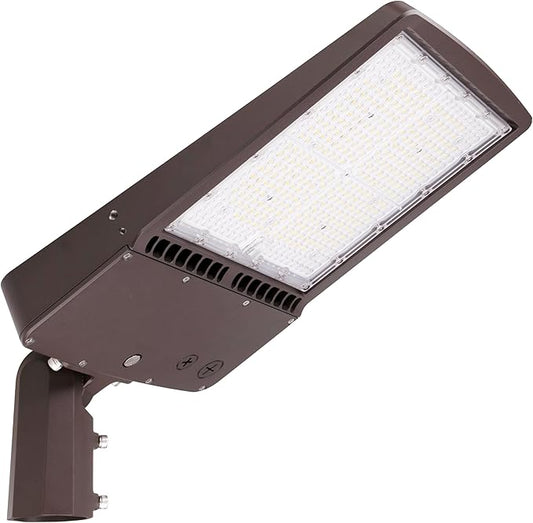 OSTEK 300W LED Parking Lot Light, 42,000LM 5700K Super Bright LED Shoebox Pole Light, 1000W MH Equivalent, Slip Fitter Mount for Commercial Area Lighting, 120-277V AC, UL & DLC Certified