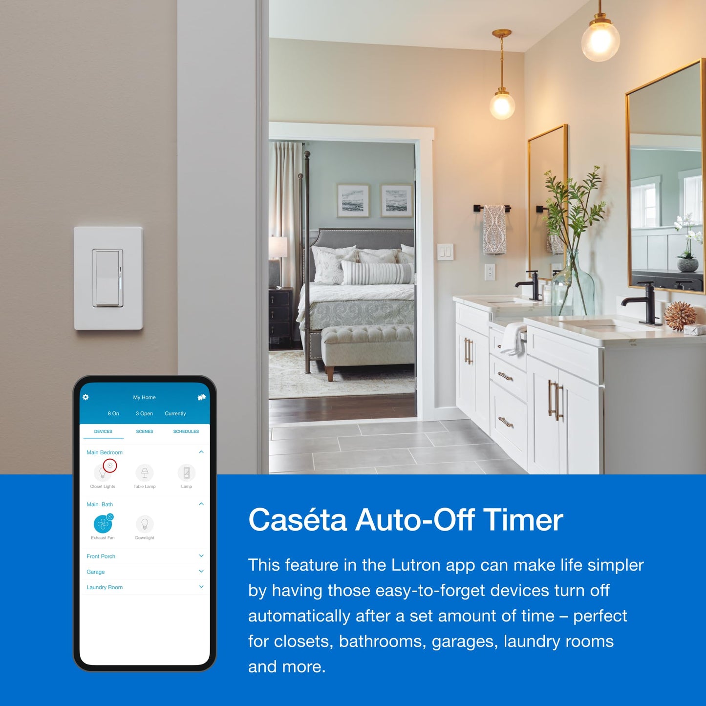 Caseta Claro Smart Switch & Wallplate for LED Lights