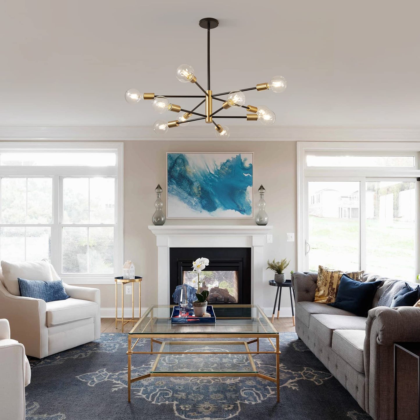 Sputnik Chandeliers Modern Black and Gold Chandeliers 10