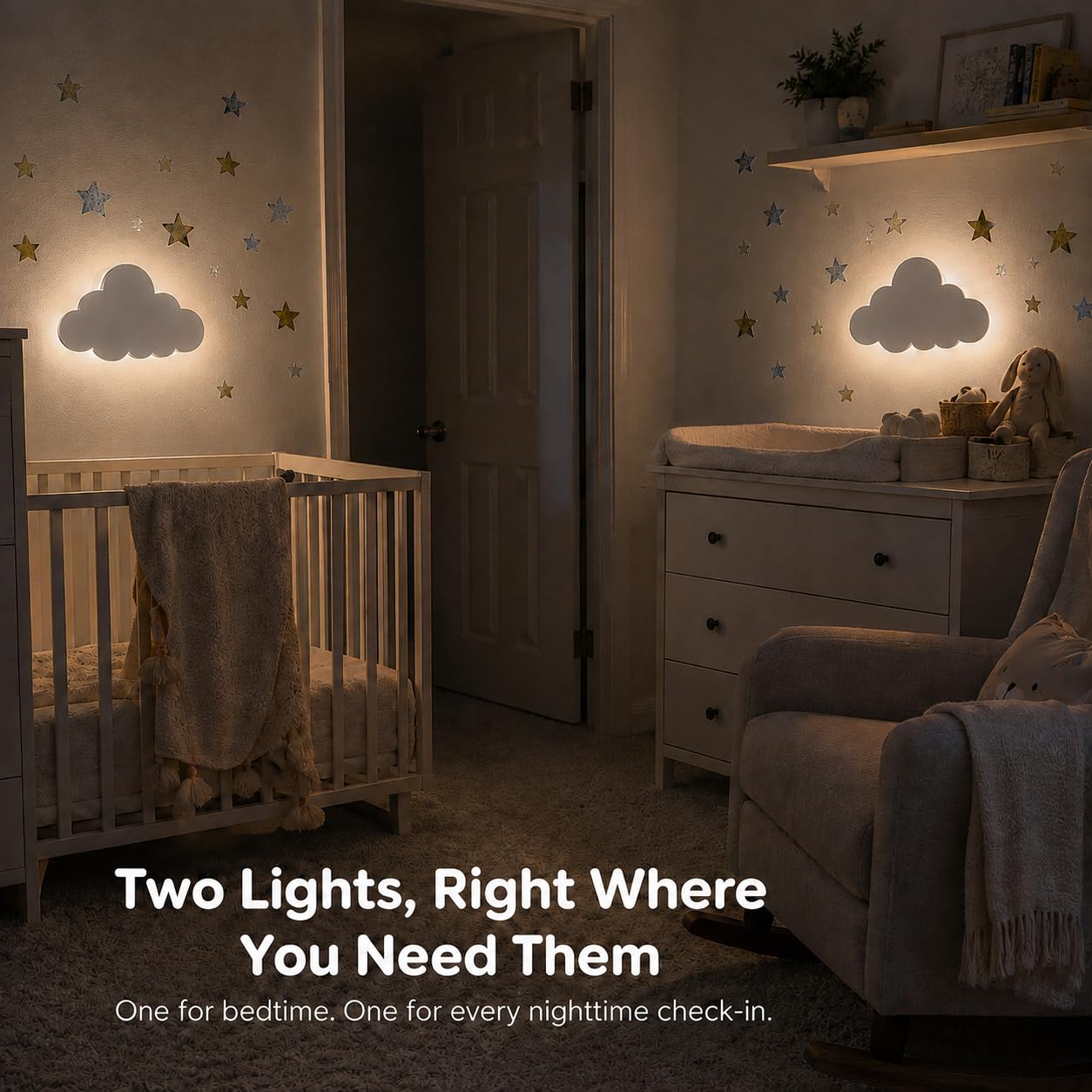 Cloud Night Light 2 Pack for Nursery Decor (2 Count)
