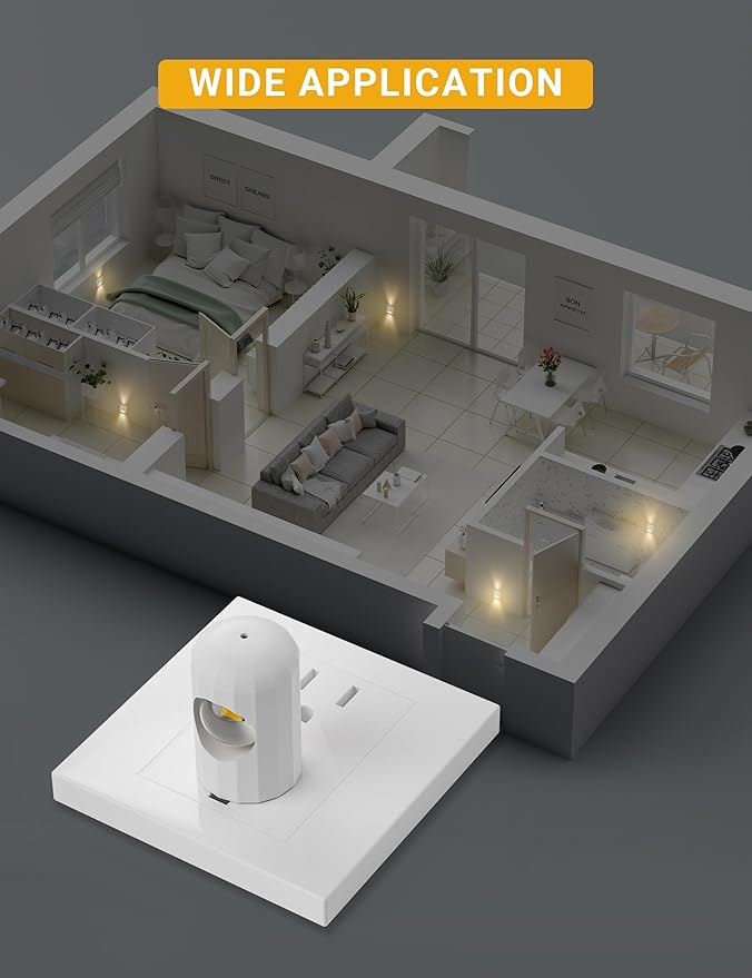 6 Pack Mini LED Night Light Plug in Wall - Dusk to Dawn Auto On/Off, 3000K Soft White (200 Lumen/20W Equivalent), 360° Adjustable Lighting for Bedroom, Bathroom, Stairs, Kids Room, Hallway