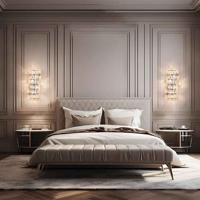 6 Layer Chrome Crystal Wall Sconce, Elegant Modern Luxury Light Fixture, Suitable for Bathroom, Stairway, Kitchen, Living Room, Bedroom, Hallway - 60W