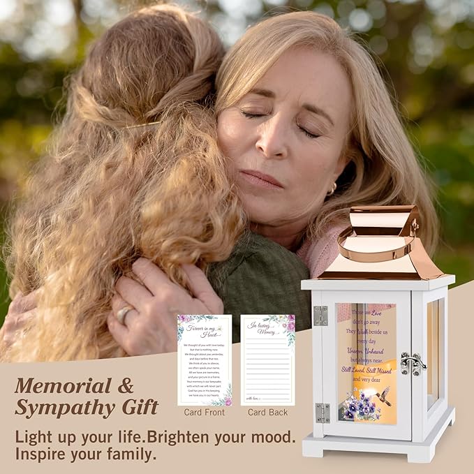 Memorial Lantern with Remote, Hummingbird Bereavement Sympathy Gifts for Loss of Loved One Memorial Gifts for Loss of Mother Loss of Father Remembrance Gifts Thoughtful Funeral Gifts