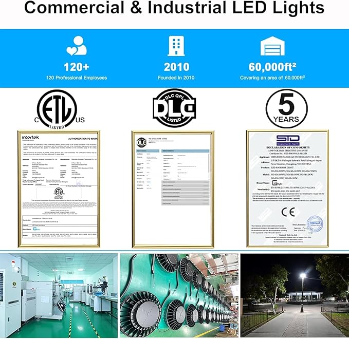 10 PCS 100W LED Post Top Light with Photocell, DLC ETL Listed Outdoor Pole Light Fixture 14000 LM, 5000K LED Lamp Post Light, IP65 Commercial Street Area Lighting for Parking Lot Yard Garden, 120-277V