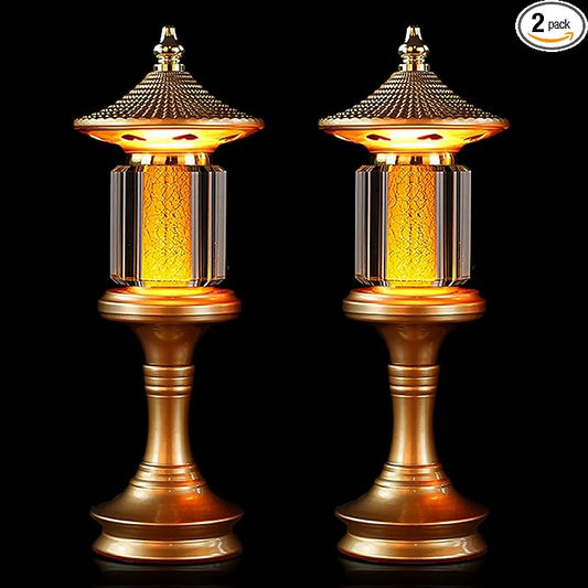 1 Pair-7 Color LED Lotus Flower Lamp - Crystal Palace Lotus Buddhist Lamp Lights, Buddha Lamp Light with Adjustable Switch for Buddhist Occasions, Supplies Meditation Buddhist (10 inch)