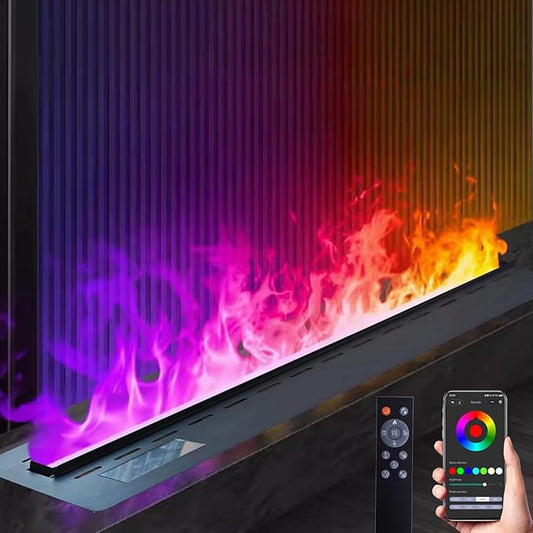 Water Vapor Fireplace 36-in 3D Atomizing Fireplace Recessed Electric Fireplace Remote Control with Timer Touch Simulation Flame Touch Flame Multiple Colors and Flame Adjustment