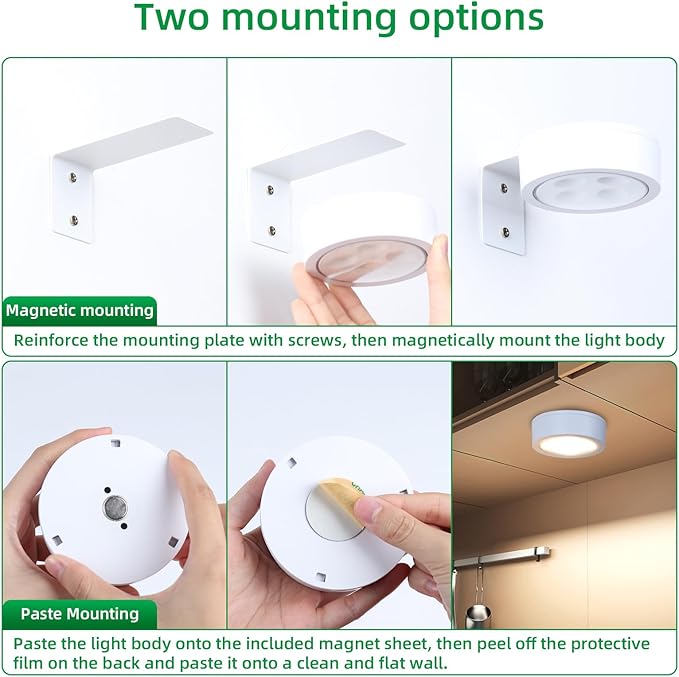 2 Pack Wireless Picture Lights for Wall,Rechargeable Picture Light Battery Operated with Remote,Dimmable Painting Light for Art Display,RGB Battery Wall Lights for Dartboard Photo Frame Gallery.White