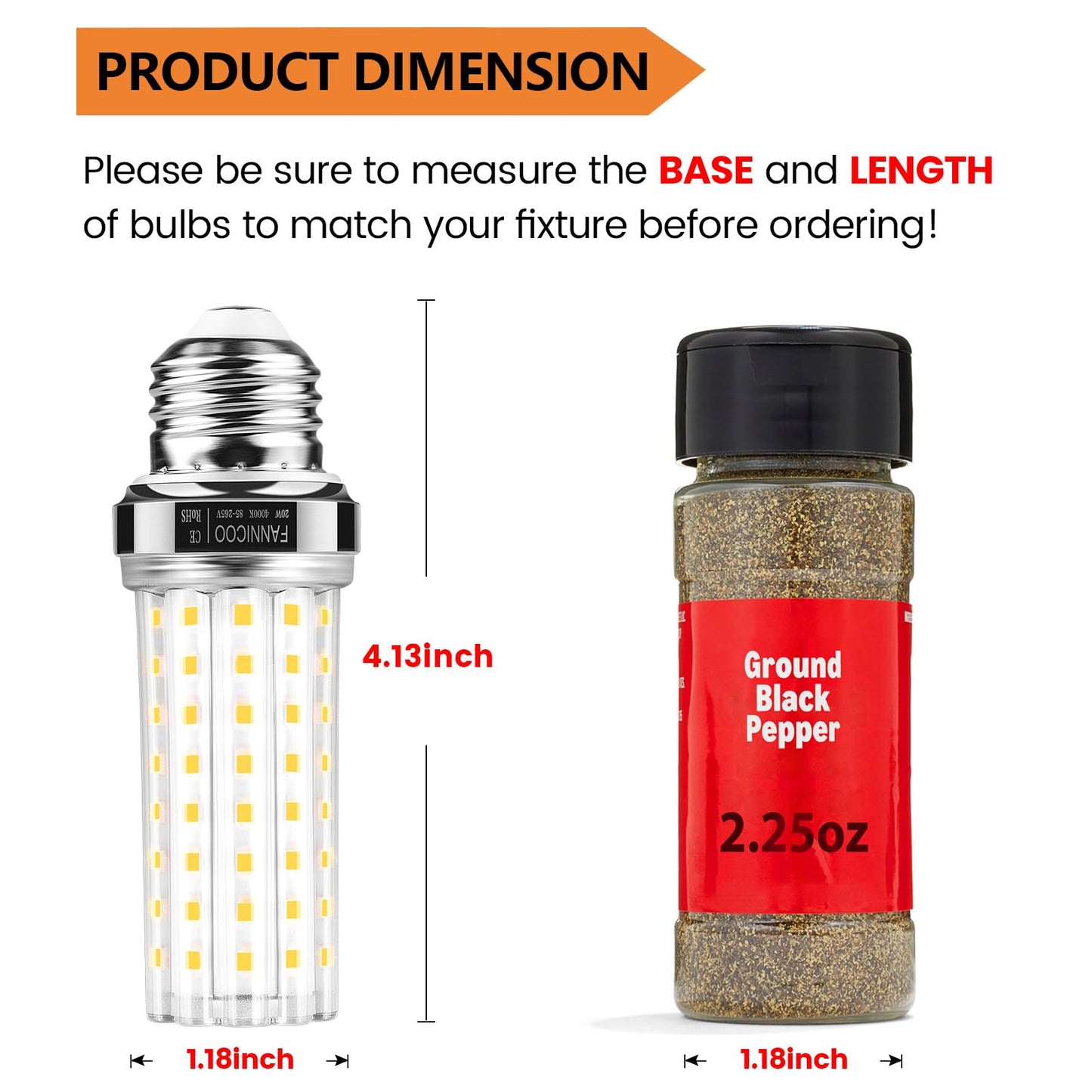 LED Corn Light Bulb 150W Equivalent 2500 Lumen 4000K Neutral White 20W E26 (4 Count)